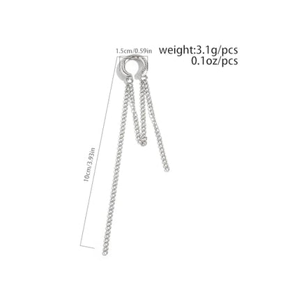 Heart Pearl Hoop Earrings Sliver Long Tassel Chain Huggie Hoop Earrings Pearl Beaded Drop Earring for Women Wedding Jewelry - color: simple