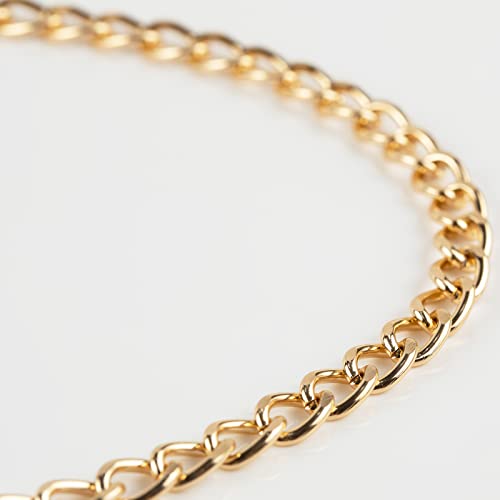 16.4 Feet Twisted Curb Chain Links Gold Plated Aluminum Bracelet Necklace Chain Bulk for DIY Craft Jewelry Making with Lobster Clasps and Jump Rings - color: 7×10mm-Gold
