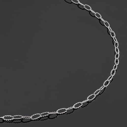 UMAOKANG 10 Meters Stainless Steel Chains Bulk on Spool Shiny Embossed Paperclip Chain for Jewelry Making - color: Embossed Paperclip Silver