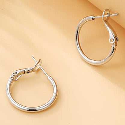 2mm Sterling Silver Big Hoop Earrings For Women - Large Hypoallergenic Circle Endless Thin Oversize Silver Hoops - color: Silver,20mm hoops