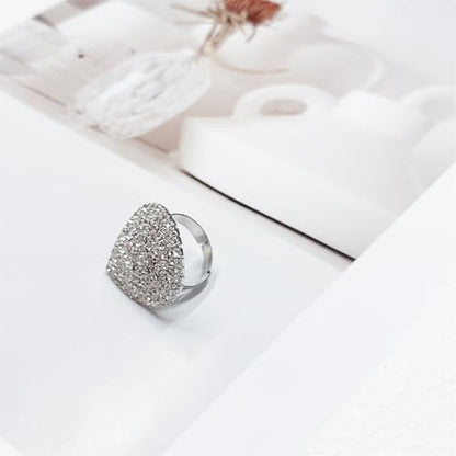 Cubic Zirconia Waterdrop Wrap Finger Rings for Women Luxury Shiny Rhinestone Crystal Teardrop Shape Adjustable Stacking Open Ring Statement Promsie Band Comfort Fit Fashion Wedding Party Prom Jewelry