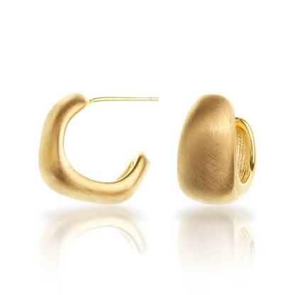 Sonateomber Gold Chunky Crystal Hoop Earrings for Women, Trendy Statement Sparkly CZ Rhinestone Thick Open Hoops Earings Hypoallergenic Wedding Prom Everyday Accessories Fashion Jewelry Gift - color: Matte Gold