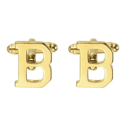 PATIKIL Initial Cufflinks, Classic Alphabet Stainless Steel Men Cuff Links 26 Letters A-Z with Box for Men Father Husband Weddings Gift Business Birthday - style: Letter B