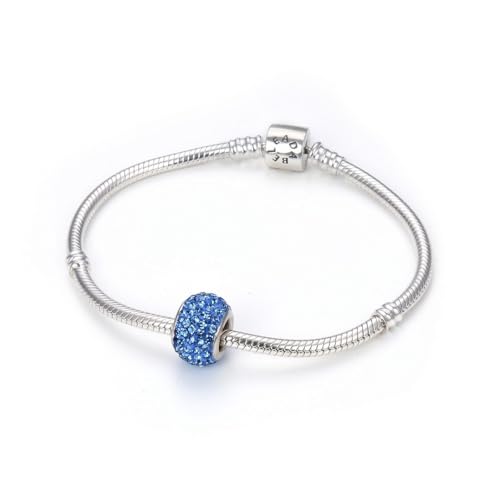 Adabele 1pc Solid 925 Sterling Silver Jan-Dec Birthstone Bead Charm - color: December
