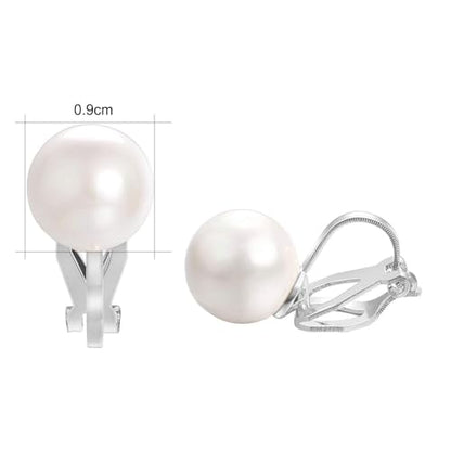 Pearls Clip On Earrings Womens Clip on Earrings Non Pierced Clip on Pearls Women Hypoallergenic Trendy Wedding Jewelry - style: Silver allergenic pearl earrings