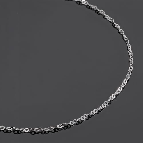 UMAOKANG 32.8 Feet Stainless Steel Jewelry Making Chains Delicate Singapore Link Chain Women Necklace DIY - color: Singapore Silver