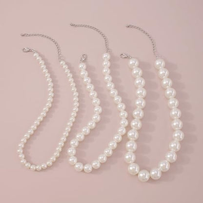 Chunky Pearl Choker Necklace - Stackable Statement Wedding Party Jewelry Gift - size: 12mm pearl