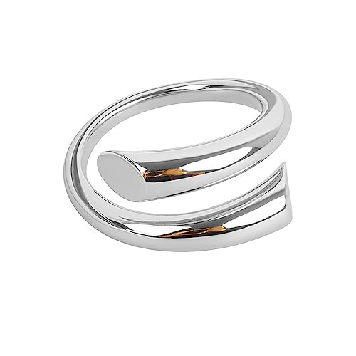 925 Sterling Silver Rings Handmade Rings Adjustable Open Teardrop Rings Waterdrop Ring for Women - color: Color 8