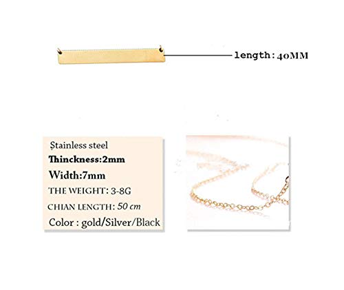 LiFashion LF Womens Stainless Steel A-Z Initial Bar Necklace Horizontal Bar Necklace Alphabet Letters Pendant Necklace for Mom,Daughter,Wife,Girlfriend,Sister,Best Friend,Silver Gold Black Color,40mm - style: Black - Letter H