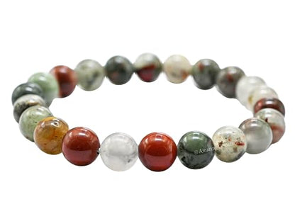 Amazing Gemstone African Bloodstone Crystal Bracelet for Women Men's Gifts - Protection Healing Crystal Bracelet - 8mm Gemstone Beaded Stretchable Bracelet Pulseras Para Hombres Mujer Stocking Stuffers Mothers Day Gift - color: African Bloodstone