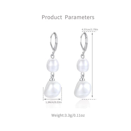 925 Sterling Silver Hook Pearl Dangle Earrings for Women Drop Hook Vintage Earrings Jewelry Birthday Gifts - style: DBHoop