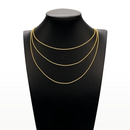 YOUBEIYEE 10 Pack 18K Gold Plated Bead Necklace Chains Bulk | Jewelry Making Chain for Women DIY - color: Gold Bead