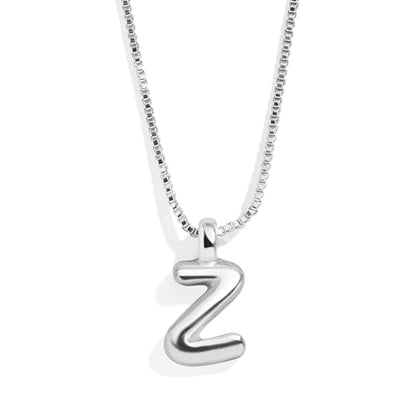 BaubleBar Gold-Plated Initial Necklace - Bubble or Signature Letter Pendant, 17-Inch Chain Necklace with Lobster Clasp, Fashion Jewelry, Perfect Personalized Gift for Women - color: Z