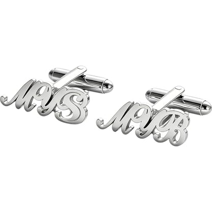 Custom Men’s Cufflinks - Personalized Cuff Links Initials/Names/Dates - 18K Gold Plated 304 Stainless Steel - Ideal Father’s Day & Christmas Gift for Men - style: Style 5