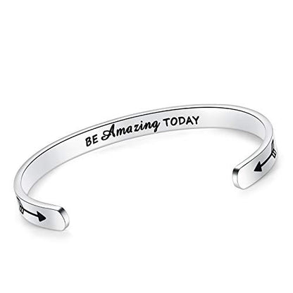 SAM & LORI Personal Bracelets for Teens/Women-Inspirational Jewelry Gifts (Various Designs) for Daughter/Sister/Mom/Friends-Adjustable Bracelet in a Pretty Gift Box - style: Be amazing today