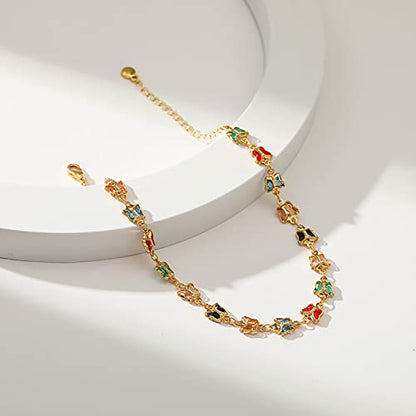 Ankle Bracelets for Women 18K Gold Plated Anklet for Women Gold Charm Anklet Waterproof Summer Beach Foot Chain Jewelry Gifts - style: Butterfly
