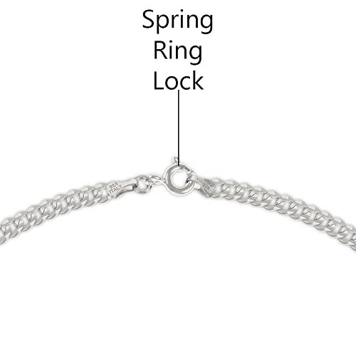 Savlano 925 Sterling Silver Solid Italian Figaro, Rope,Herringbone, Curb, Ball Bead, Snake, Mariner Chain Anklet for Women, Comes in 0.8mm - 5mm With Gift Box - style: Curb 1.5mm