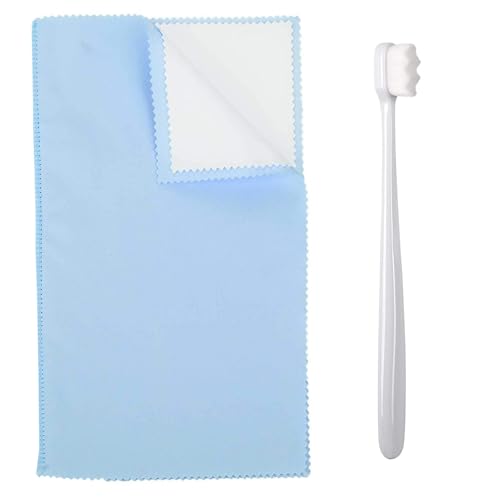 Syyflibb Polishing Cleaning Cloth for Gold, Silver, and Platinum Jewelry, – 1 Ultra-Soft Brushes Wave,Rings & Chains | Tarnish Removal(Blue) - color: Blue