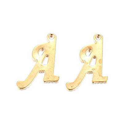 Mega Pet 26pcs Stainless Steel Letter Alphabet Pendants Charms Golden Letter A-Z Jewelry Charms DIY Accessories for Bracelets Necklaces Jewerly Making - size: 13.5~18x4.5~15x1mm#26 Letters