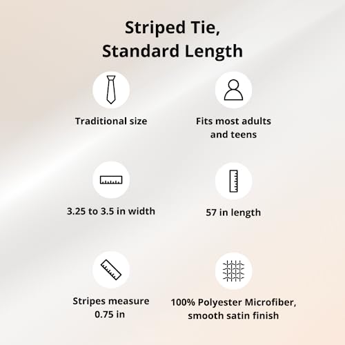 tiemart Men's Striped Tie Standard Length - color: Bright Coral and Navy Blue