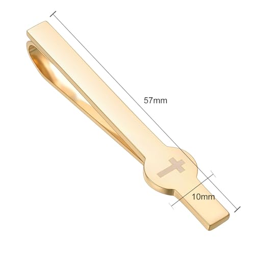 Gold Black Silver Cross Tie Clips For Men Unique Christian Catholic Tie Clip Cross Accessories For Men - style: gold cross tie clip