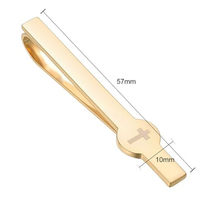 Gold Black Silver Cross Tie Clips For Men Unique Christian Catholic Tie Clip Cross Accessories For Men - style: gold cross tie clip