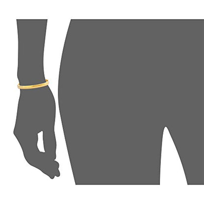 Women's Stackable Bangle Bracelet Hinged Oval-Shape - color: Gold, size: Medium 6.75"Inches