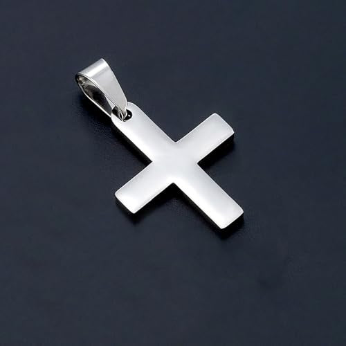Stainless Steel No Tarnish Cross Pendant Charm Christian Jewelry for Women Men Jewelry Making Necklace Bracelet Silver - style: Small size:14mm*21mm