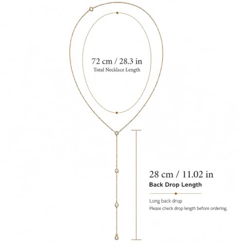 Artmiss Wedding Bridal Backdrop Necklace Crystal Back Necklace Gold Jewelry for Women