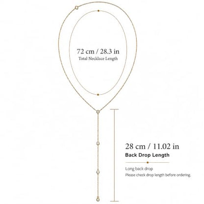Artmiss Wedding Bridal Backdrop Necklace Crystal Back Necklace Gold Jewelry for Women