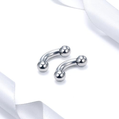20G 18G 16G 14G 12G 8G 6G 4G 2G Astm F136 Titanium Internal Thread Eyebrow Piercing Jewelry Curved Barbell Vertical Labret Lip Daith Rook Earrings Navel Belly Button Ring Piercing Jewelry - style: 4G, 12MM Length, Ball