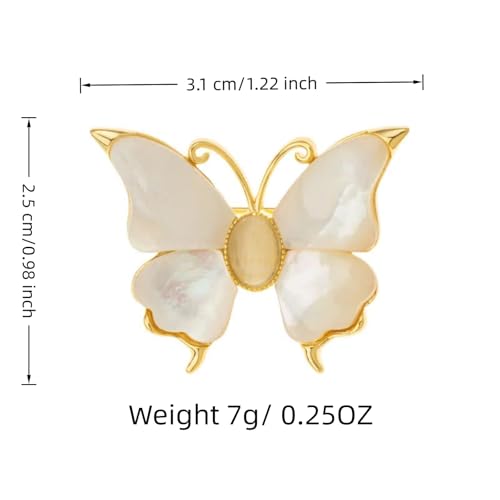 SYWDUDUCLT Fashion Elegant Brooches for Women Brooch, Suitable For Party And Daily Wear On Many Occasions - style: Butterfly-White