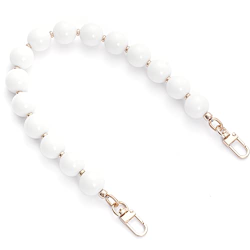 AUMEY Handbag Chain Straps Acrylic Purse Chain Strap Fashionable Replacement Purse Clutches Handles for Purse Handbags DIY Crafts, 15.7 inch of Each (YZL01-White) - color: Yzl01-white