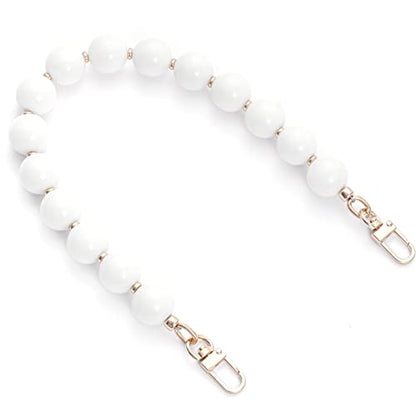 AUMEY Handbag Chain Straps Acrylic Purse Chain Strap Fashionable Replacement Purse Clutches Handles for Purse Handbags DIY Crafts, 15.7 inch of Each (YZL01-White) - color: Yzl01-white