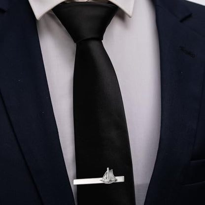 HAWSON Tie Clips for Men Unique,Fun Animal/Musical/Nautical Tie Clip,Novelty Personalized Mens Tie Bar,Accessories Business Wedding Gifts - style: Sailboat