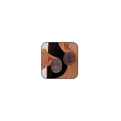 Trendy Resin Acrylic Statement Earrings for Women Chunky Geometric Round Drop Stud Styles Fashionable Modern Lightweight Dangle Earring Set - color: D:Gray