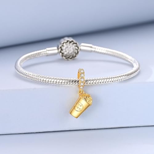 14K Gold Plated Charms for Bracelets Necklace Star Moon Cross Beads Woman | 925 Sterling Silver Charms Butterfly Cute Cat Dog Evil Eye Lucky Bracelet Beads Aesthetic Peandant Jewelry Gift for Mom - color: gold 3