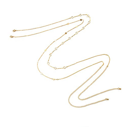 Sexy Multi-Layered Waist Chain Bikini Bead Belly Chain Summer Sequin Waist Chain Beach Crystal Waist Body Chain for Women - color: White