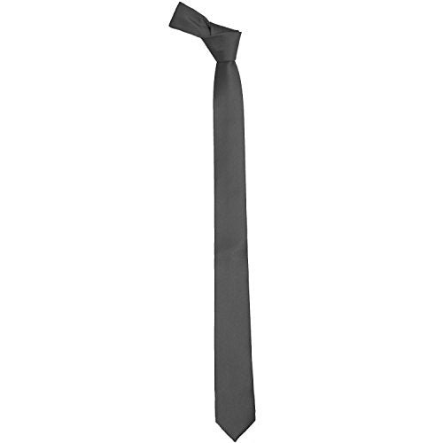 K. Alexander Skinny Ties - Multiple Solid Colors - Classic 2" width - color: Charcoal