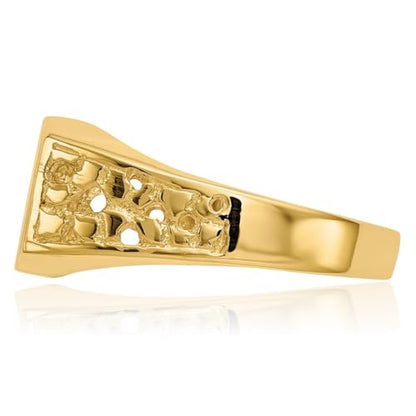 IceCarats 14K Solid Yellow Gold Filigree Signet Ring
