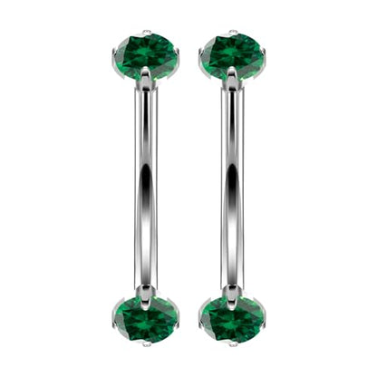 16G Astm F136 Titanium Eyebrow Piercing Jewelry Curved Barbell Eyebrow Ring Vertical Labret Lip Jewelry Daith Rook Earrings Navel Small Belly Button Ring Piercing Jewelry for Women Men CZ - style: 16G, 6MM Length, Green CZ