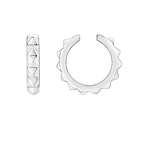 PAVOI 14K Gold Plated 925 Sterling Silver Round Huggie Ear Cuff Earrings for Women | Clip On Cartilage Cuff Earrings - style: Studded