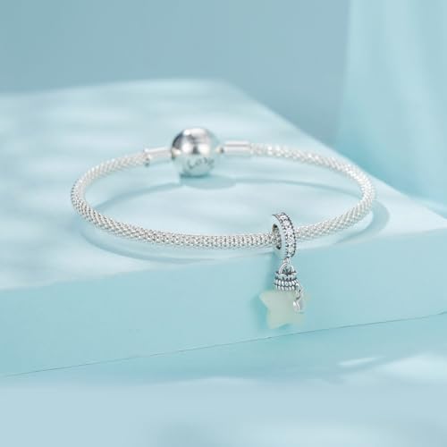 BISAER 925 Sterling Silver Charms for Bracelets Cat Dog Sloth Animal Beads Butterfly Fairy Heart Dangle Pendant Charms - color: Green