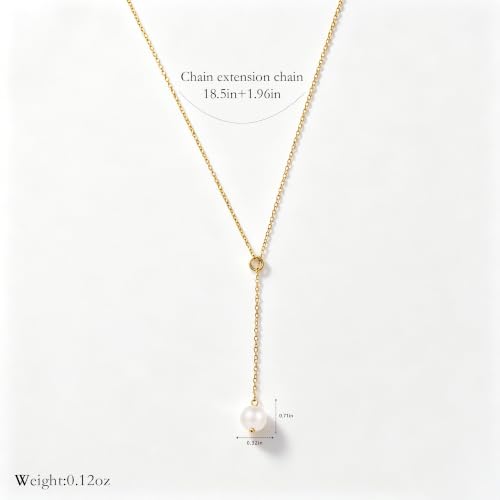 Freshwater Pearl Necklace for Women - 18K Gold Plated Dainty Pearl Pendant Choker, Hypoallergenic Non Tarnish Stainless Steel Chain, Gold Pearl Necklaces Gift for Her - color: Style 3