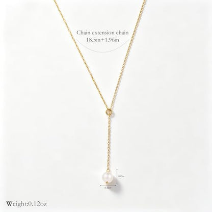 Freshwater Pearl Necklace for Women - 18K Gold Plated Dainty Pearl Pendant Choker, Hypoallergenic Non Tarnish Stainless Steel Chain, Gold Pearl Necklaces Gift for Her - color: Style 3