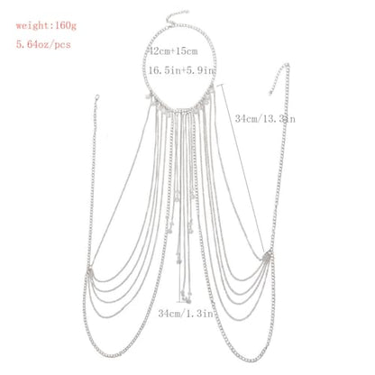 CanB Body Chain Necklace Flower Lace Body Chain Layered Tassel Body Crossover Harness Sexy Body Accessories for Women and Girls