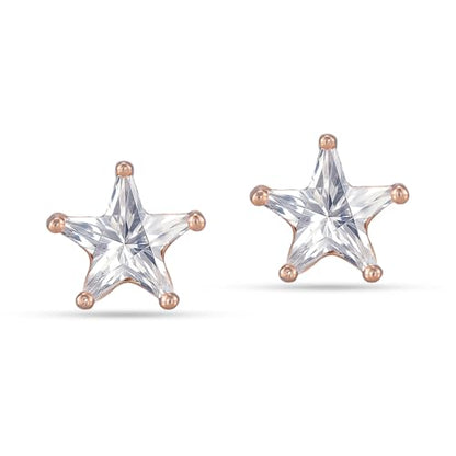 LeCalla 925 Sterling Silver Cubic Zirconia Stud Earrings for Women | Classic CZ Silver Earrings Jewelry | Birthday Anniversary Valentine’s Day Gift for Her, Wife, Mom - color: CZ Star