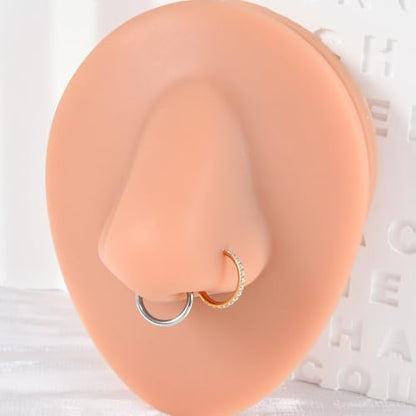 20G 316L Surgical Steel Hoop Nose Rings Septum Jewelry Nose Clicker Ring Cartilage Conch Helix Tragus Small Huggie Hoops Earrings Lip Rings Body Piercing Jewelry for Women Men 6 8 10mm