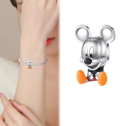 Charm for Bracelets and Necklaces Heart Cat Flower Boy 925 Sterling Silver Bead Birthday Jewelry Gift for Women - color: Cute Mouse Boy Charm