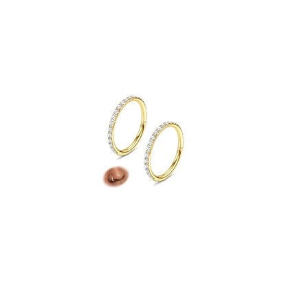 FASACCO 20G 18G 16G Cartilage Hoop Earring 316L Surgical Steel Silver Huggie Hoop Earrings Hypoallergenic Hinged Segment Rings Septum Nose Hoops Daith Conch Helix Tragus Piercing Jewelry 6mm/8mm/10mm - style: Gold-20G-6MM